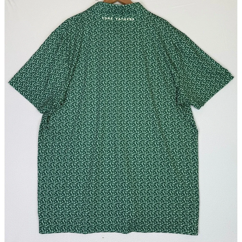 Fore Fathers Green All-Over-Print Golfing Dad Polo Stretch Performance Sz 3XL - Picture 3 of 11